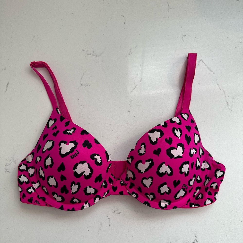 Pink Victoria’s Secret Pink Leopard Push up Bra size 34B